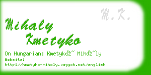mihaly kmetyko business card